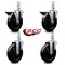 Service Caster 5'' Hard Rubber Wheel Swivel 7/8'' Square Stem Caster Set 2 Brakes, 4PK SCC-SQ20S514-HRS-PLB-78-2-S-2 - alternate 3